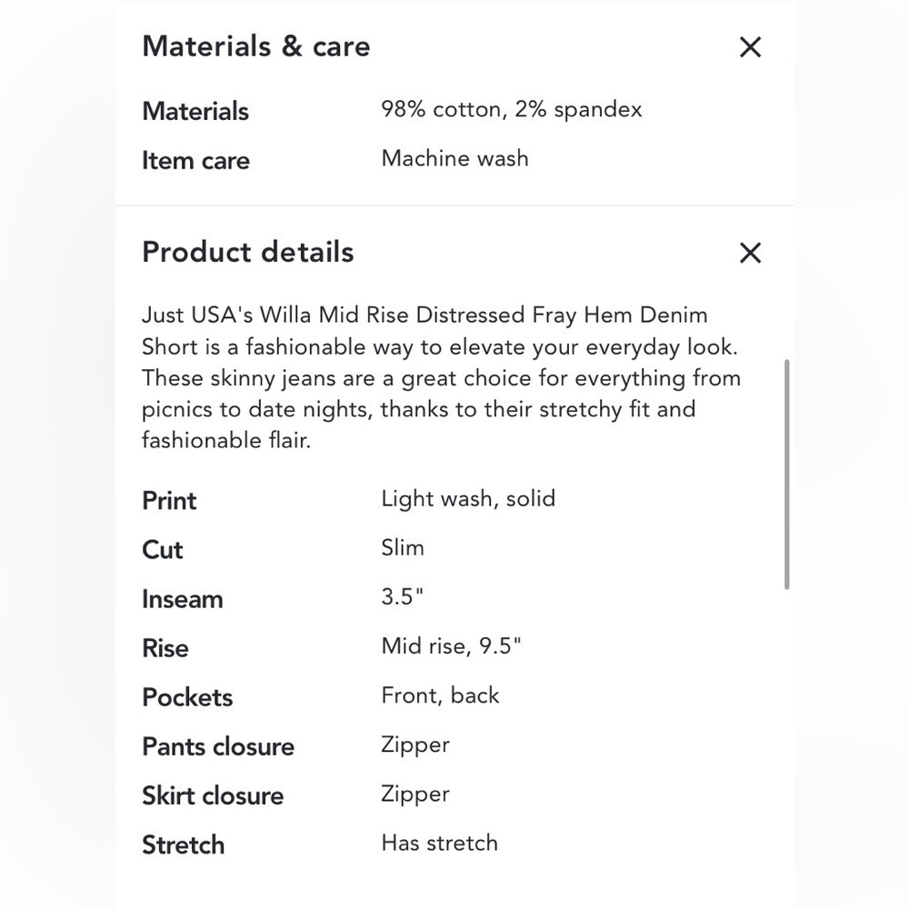 Willa Mid rise distressed Fray Hem Denim Short in Light Blue wash - Picture 6 of 10